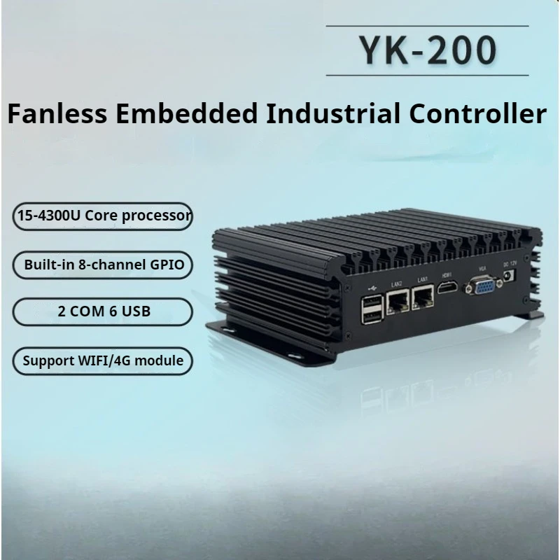 

i5-4300U mini industrial computer fanless low power consumption industrial computer dual network dual serial port