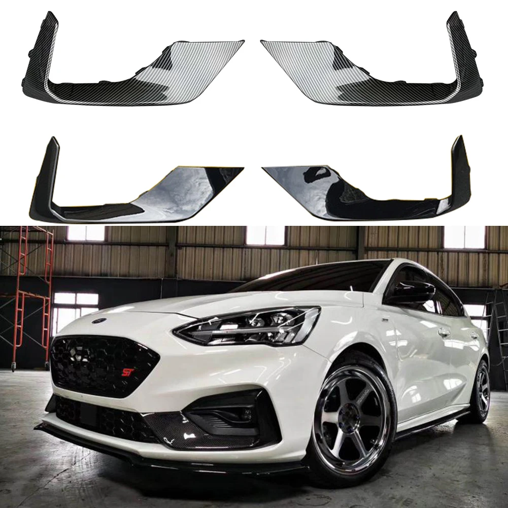 Carbon Fiber Printed ABS Front Fog Light Lamp Cover Moulding Trim For Ford Focus ST ST-Line 2019 2020 MK4