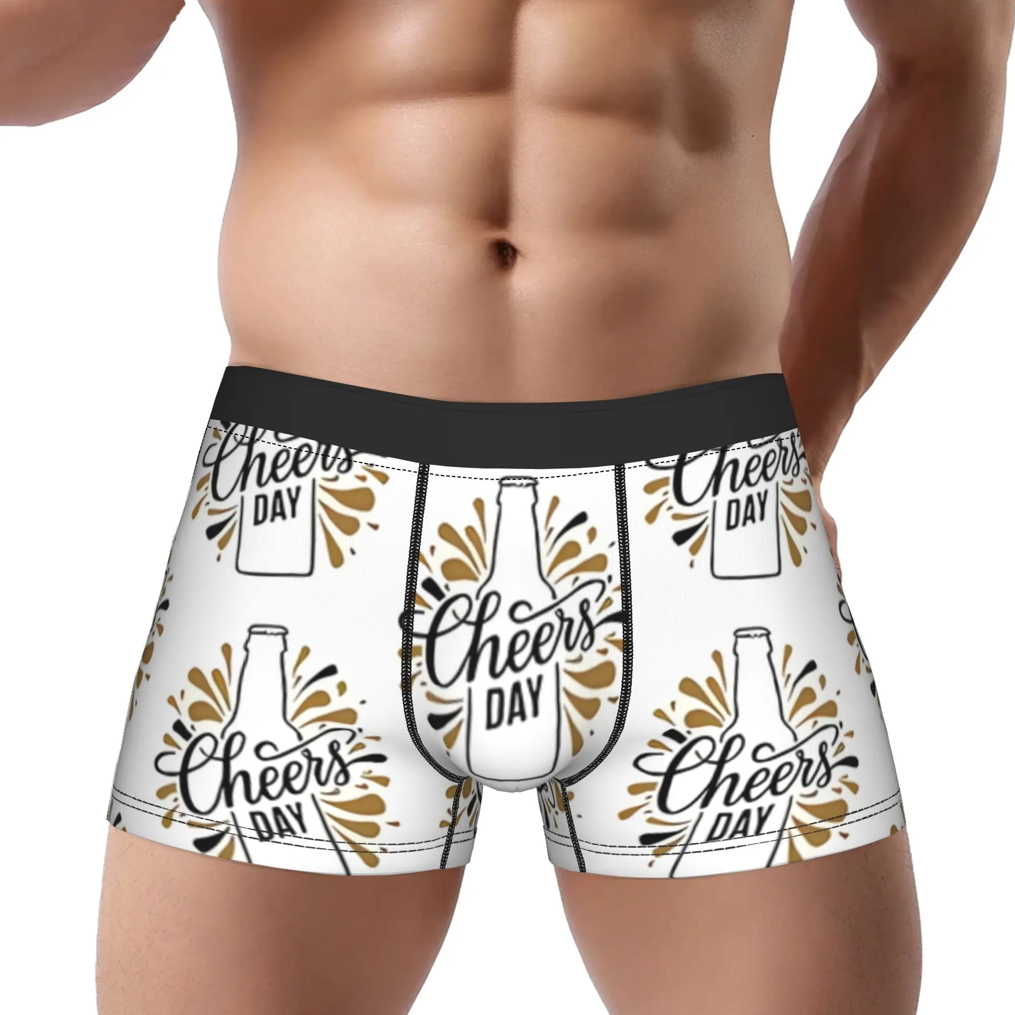 

Коллекция Cheers Bottle: Трусы-боксеры для мужчин Happy Beer Day, удобные шорты, мужское нижнее белье