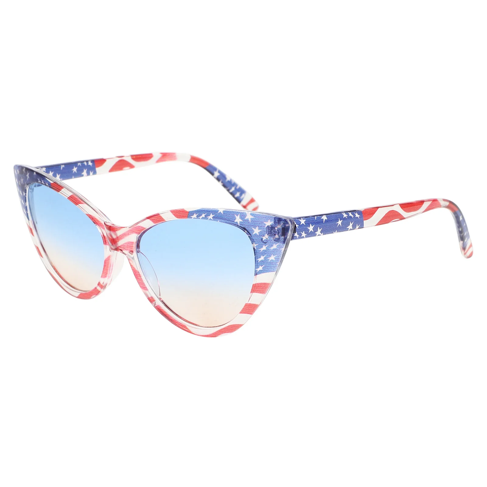 

Cat Eye American Flag Sunglasses Triangular Shape Unique Pattern for 4th of July Party Patriotic Funny Glasses Independence Day
