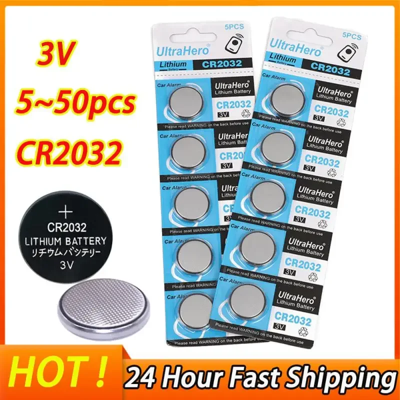 50/30/20/10/5 PCS 3V CR2032 Lithium Button Battery CR 2032 3V Coin Cell Watch Batteries For Toy Clock Calculator Remote Control