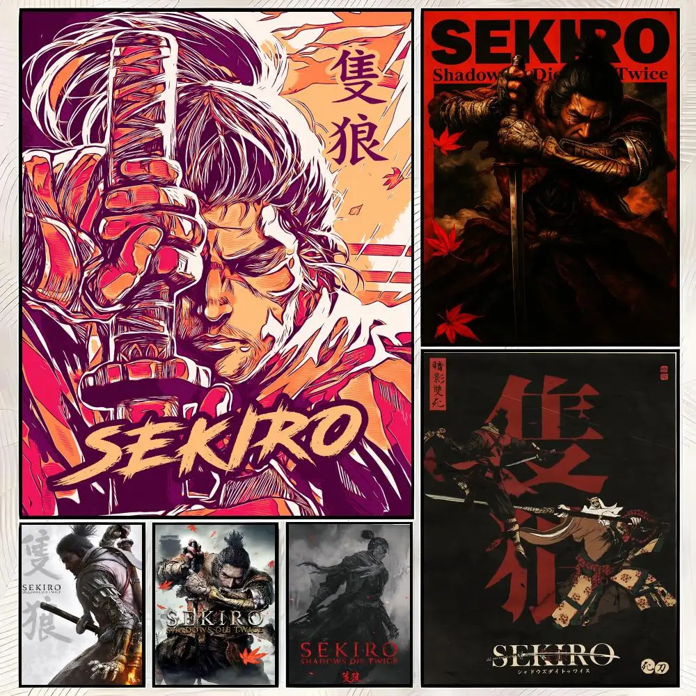 Game S-Sekiro: Shadows Die Twice Poster Vintage PP Paper Wall Art Home Decor Print for Bedroom Living Room Aesthetic Gift