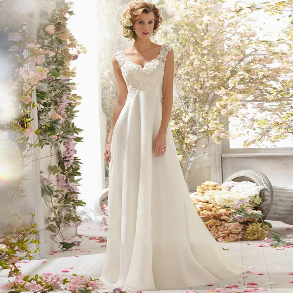 N1138 Abito da sposa bianco da donna Abiti senza schienale Dolce memoria A-Line Abito da festa Lunghezza pavimento Abiti da ballo 2026 Abiti di lusso