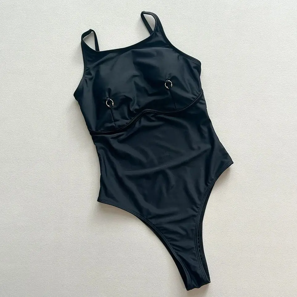 

2025 Sexy Women One Piece Swimsuit Female Swimwear Solid Thong High Waist Bathing Suit Swimming Suit Monokini Beachwear