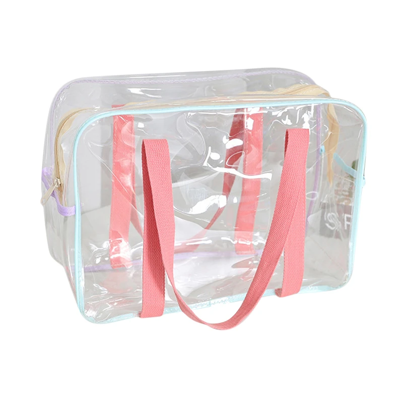 Summer Clear Bags Women Transparent PVC Jelly Handbag Travel Beach Female Shopping Shoulder Bag Waterproof Crossbody Bag Purse