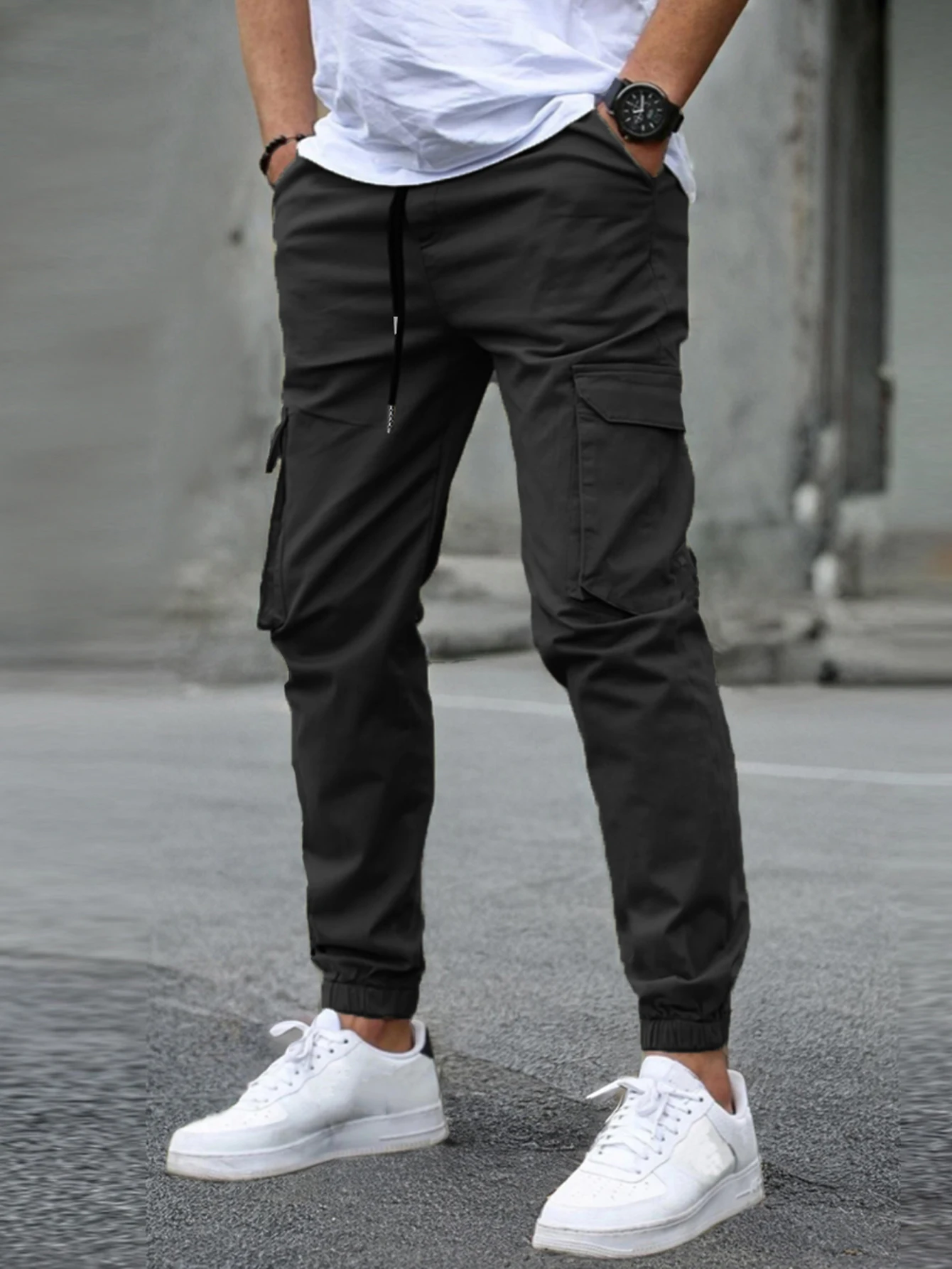 

Men's new workwear pants with multiple pockets and leg binding pants, men's casual outdoor pants