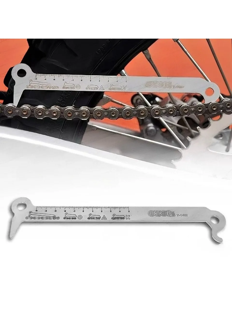 AliExpress OLOMM OTOM Motorcycle Chain Wear Indicator Ruler Repair Tool Stainless Steel Dirt Bike Chain Gauge Measurement Checker Screw Diameter