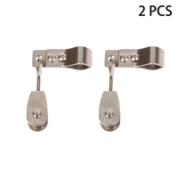 2pcs Heavy Duty 304 Stainless Steel Pulley & Clamps For Shade Sail Installation Outdoor Garden Sun Shade Pipe Clips Hardware