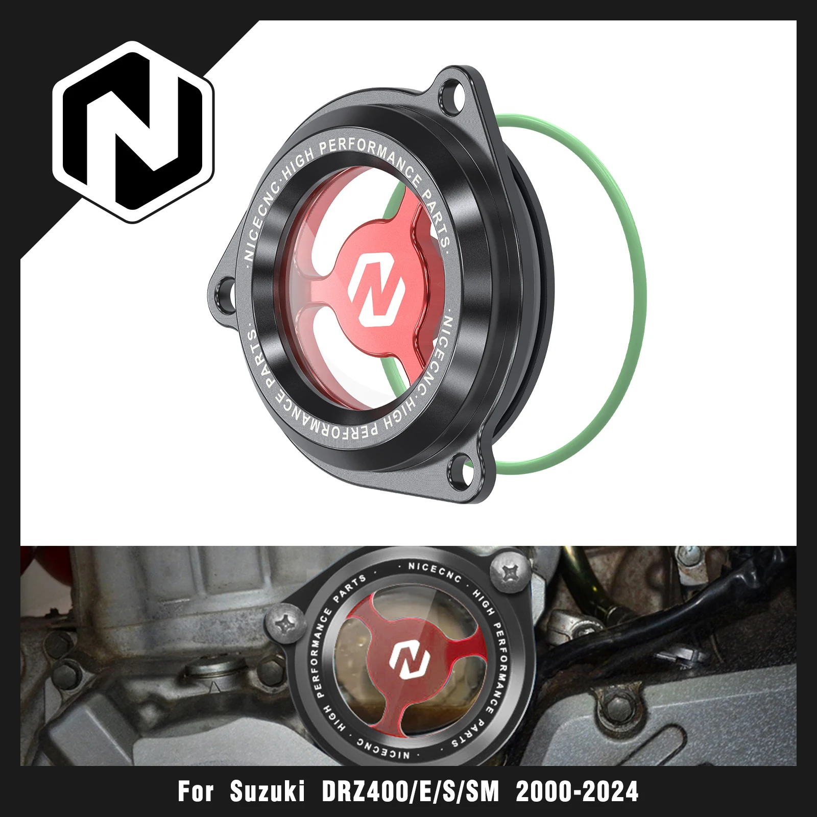 

NICECNC For Suzuki DRZ400 DRZ400S DRZ400SM 2000-2024 2023 DR-Z 400 400S 400SM Transparent Engine Starter Cover Guard Protector