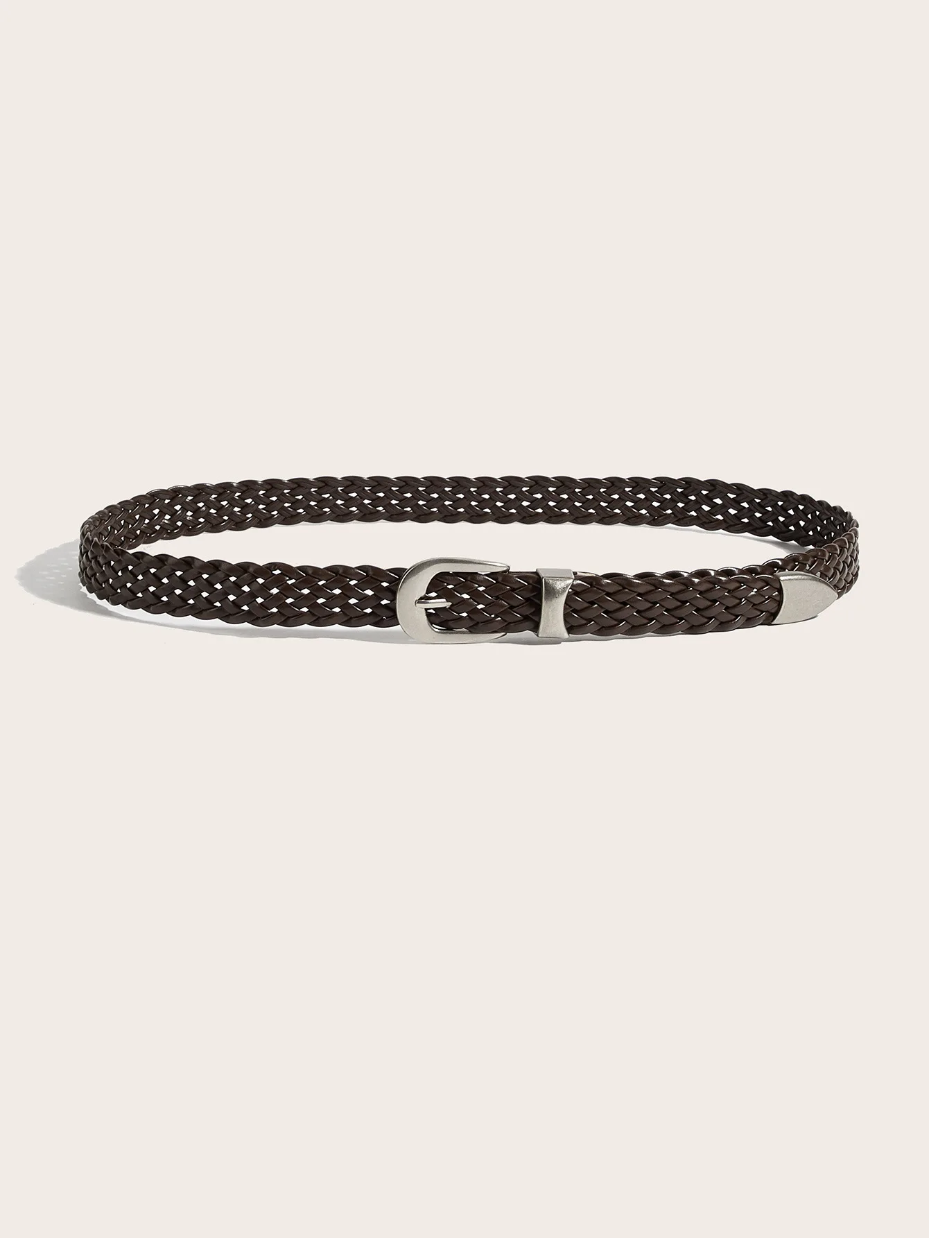 Punch Free Punk Style Woven Belt for Men and Women Black Metal Buckle Belt Dark Minority Retro Fried Dough Twists Belt