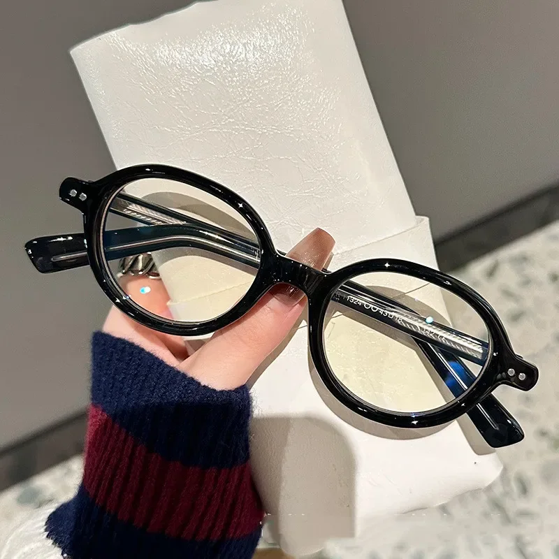 

Retro Oval Glasses Frame High Quality Anti-Blue Light New TR Sheet Insert Literary Style Versatile Eye Wear for Men And Women
