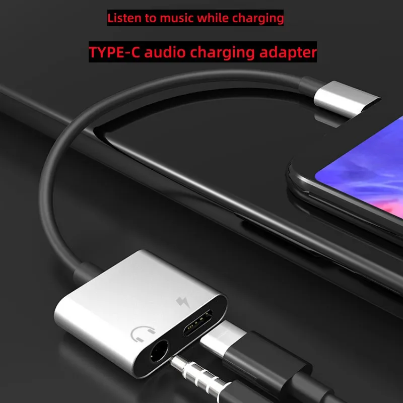 2 in 1 Audio Adapter Type C To 3.5mm Jack Type C Charging Aux OTG  Adapter For Samsung Xiaomi Huawei Wired Earphone Converter