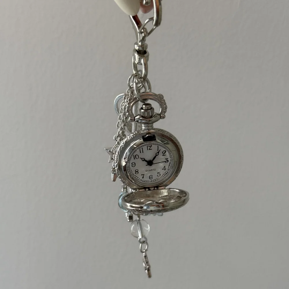 Original Hollow Heart Pocket Watch Chain Keychain Design Steampunk Clock Vintage Necklace Pendant Jewelry Watch Men Women Gift - view 6