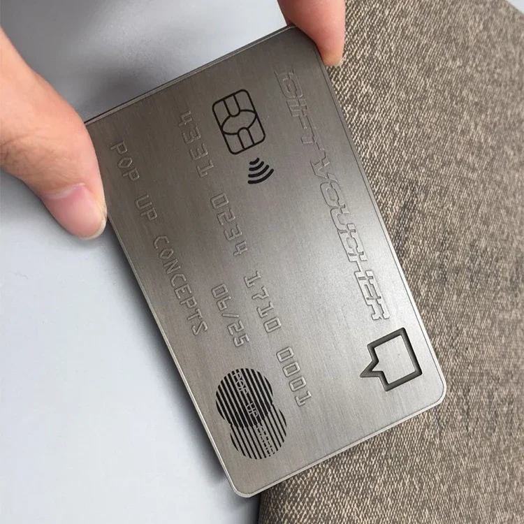 Blank Brush  Rfid Antenna Payment Metal Chip Bank Credit Cards