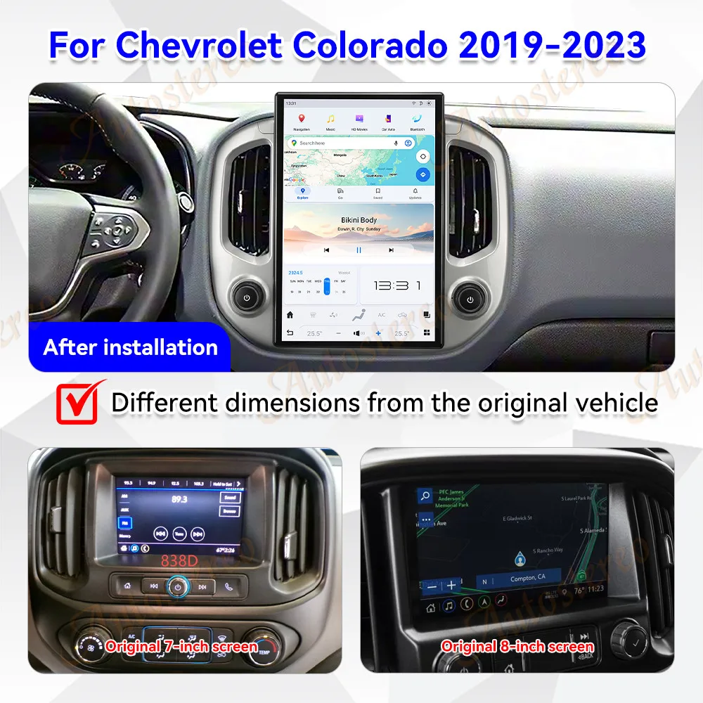 14.4 Carplay Android13 Car GPS Navigation for Chevrolet Colorado GMC Canyon 2019-2023 Tesla Screen Headunit Multimedia Car Radio