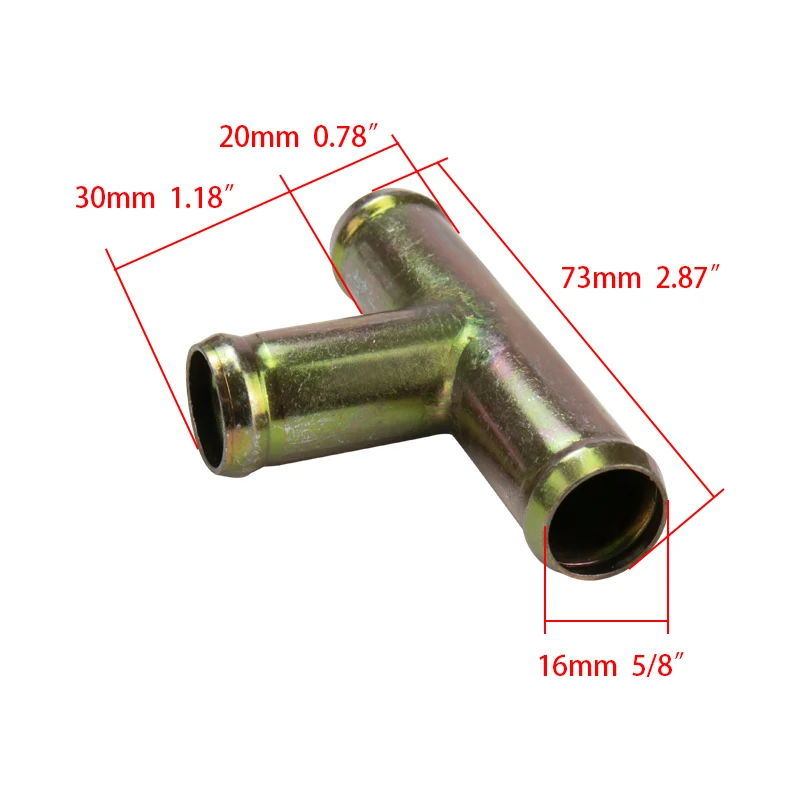 5/8'' (16 mm) 3-weg T-stuk verwarmingsslangconnector