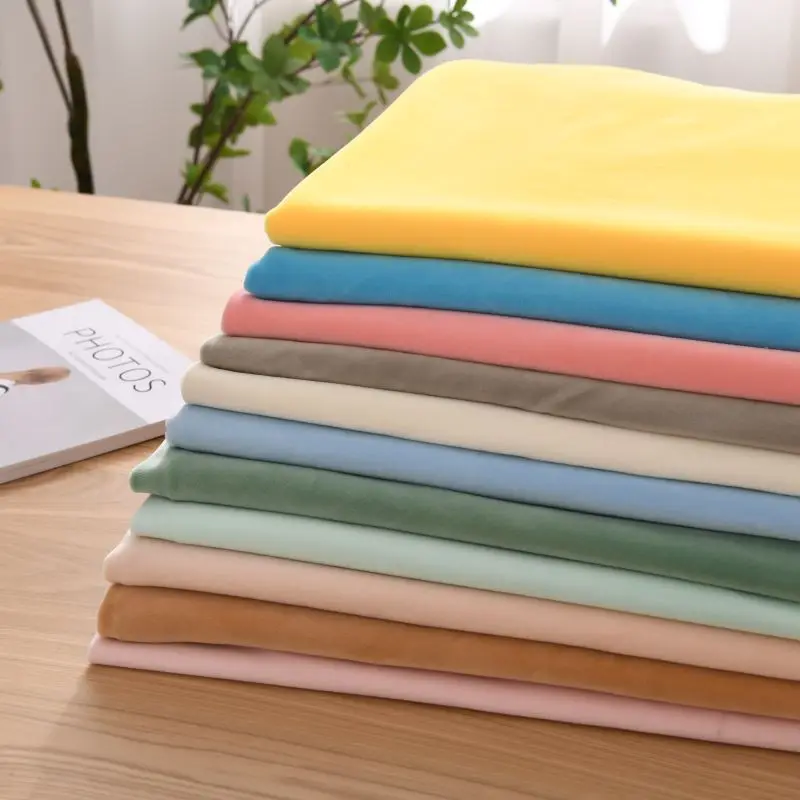 

Solid Color Smooth Minky Fabric Stretch 4 Way Plush Fabric for Diy Sewing Doll Home Textile Cloth
