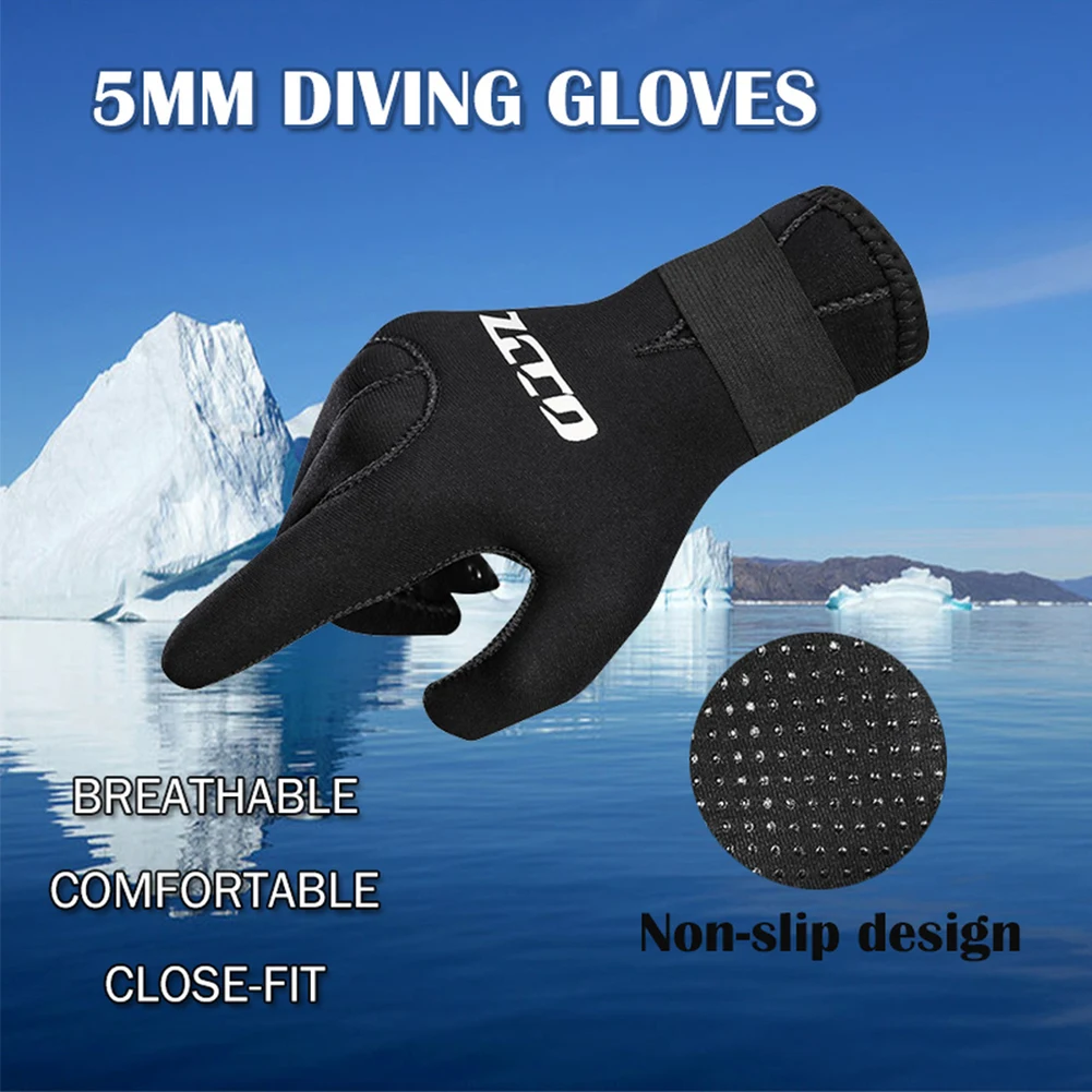 1 Pair 5mm Diving Gloves Warm Anti-scratch Anti-slip Wear-resistant Swimwear Gloves For Swimming Surfing Drop shipping