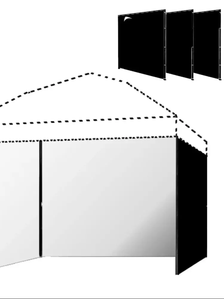 Wasserdichte Sonnenwand-Seitenwand für 10x10ft Pop-up-Gartenpavillons mit geraden Beinen, Outdoor, 3-teilig, nur Seitenwände, Schwarz – Detail 1