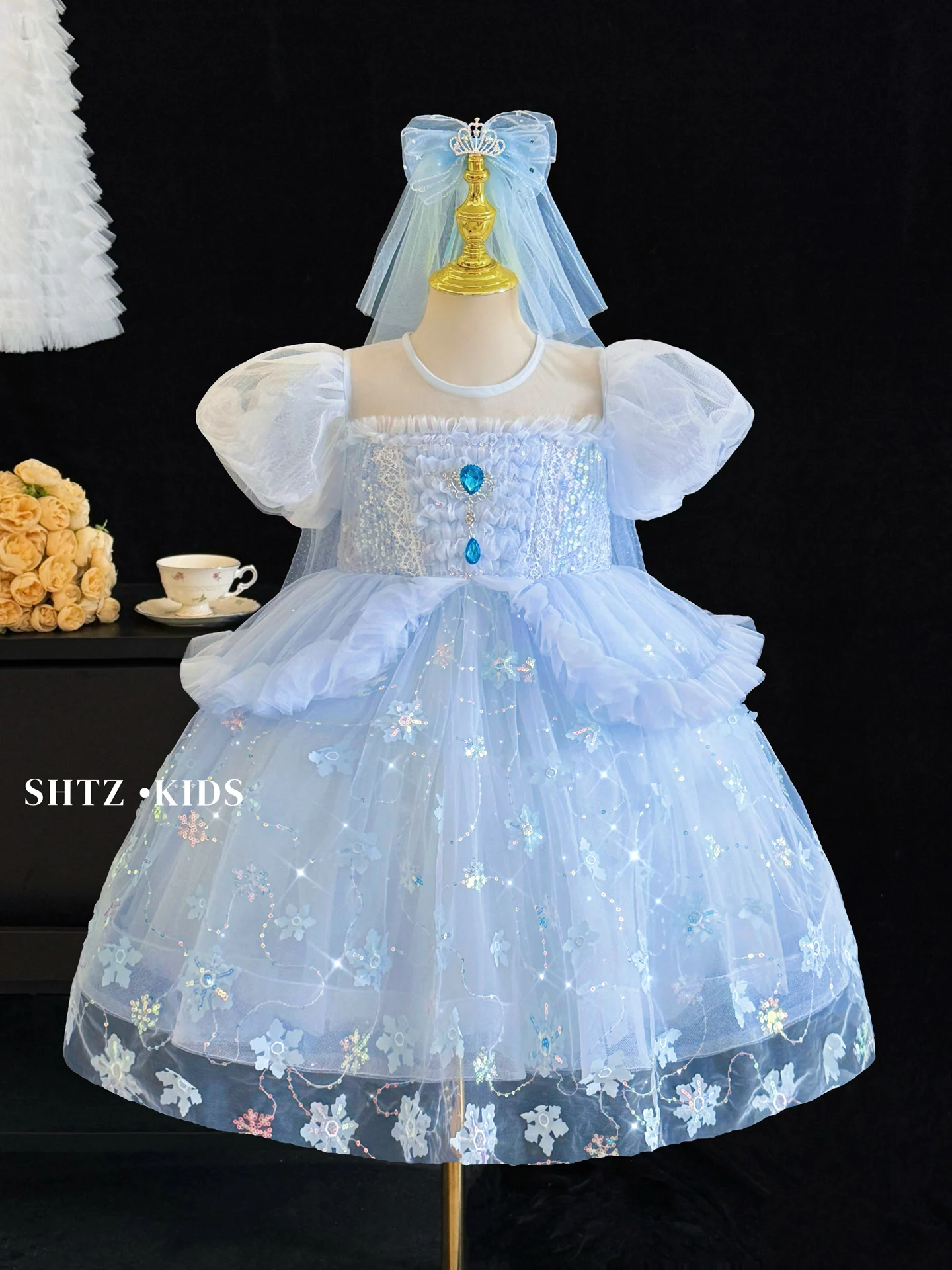 princess-elsa-birthday-dress-girls-summer-polyester-fibre-mesh-skirt-short-sleeve-medium-length-zipper-closure-round-neck-pur