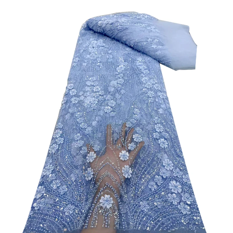 Новейшее французское 3D сетчатое кружево, расшитое бисером, ткань 2022, африканское, Нигерия, расшитое блестками, тонкое сетчатое кружевное женское свадебное платье