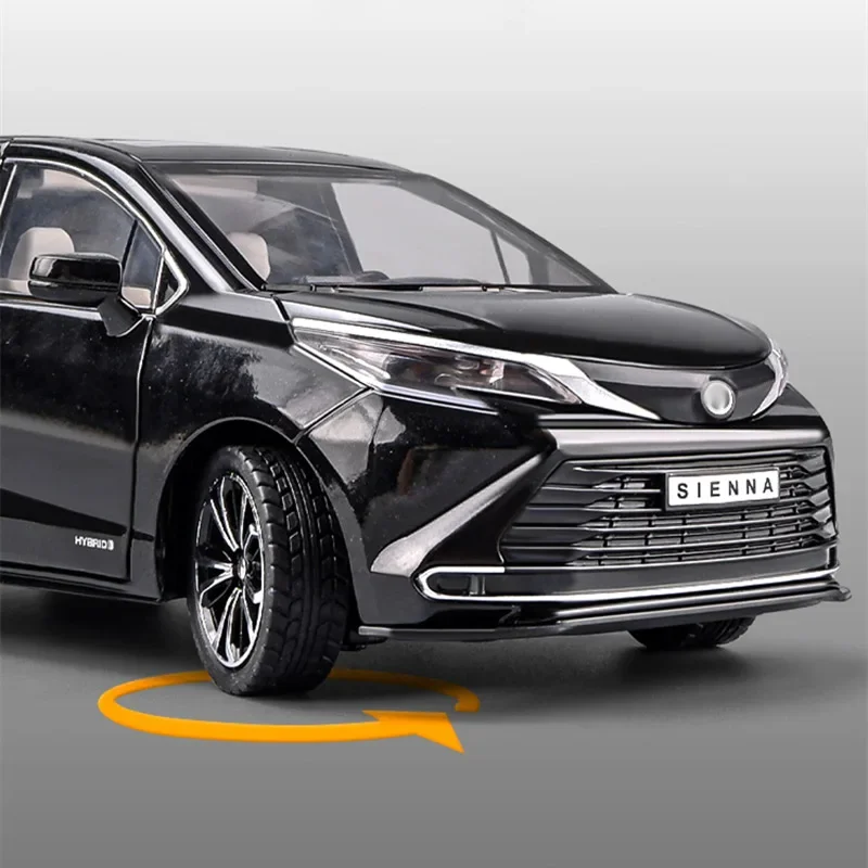 1:24 Sienna MPV Alloy Car Model Diecasts Metal Toy Commercial Car Model Simulation Sound Light Collection Childrens Gifts