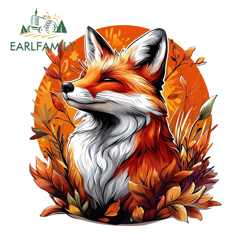 

EARLFAMILY Cool Red Fox Head Graffiti Car Stickers Personality Motorcycle Trunk Occlusion Scratch PVC Decal Vinyl Accessories