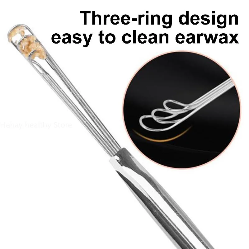 Ear Tools Stainless Steel Silver Earpick Wax Remover Curette Cleaner Health Care Tools Ear Pick Handle Design