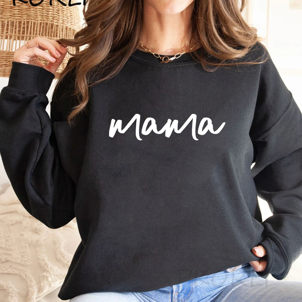 Mama Crewneck Sweatshirt Mama Sweater Pregnancy Reveal Top Pregnant Announce Hoodie Gift for Mom Women Sweatshirts Pullovers