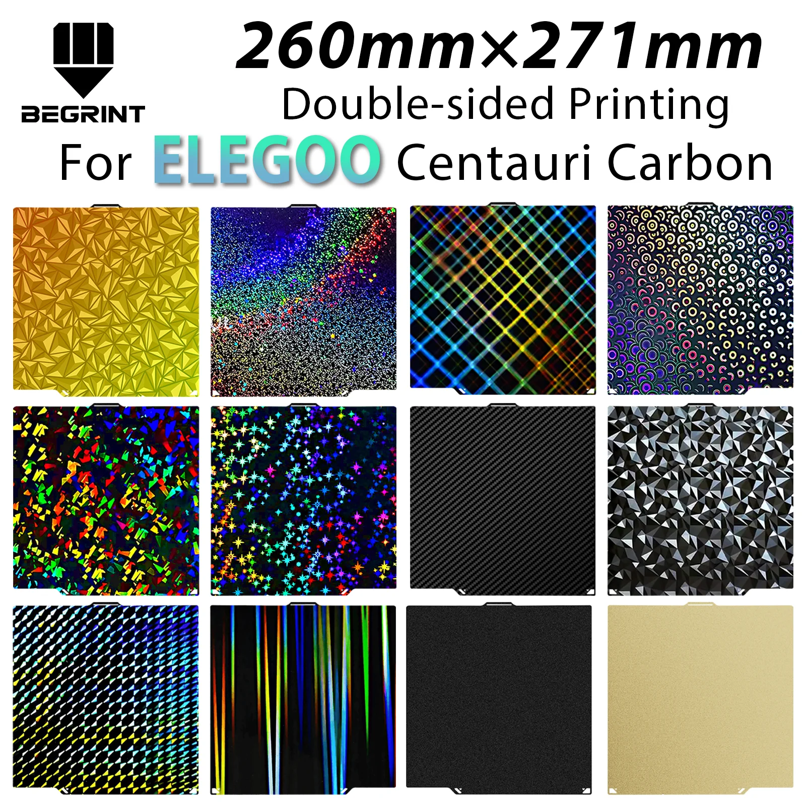 

Детали 3d-принтера 260X271 мм для Elegoo Centauri, карбоновая рабочая пластина, лист PEO PET, двусторонняя гладкая горячая кровать, платформа для печати