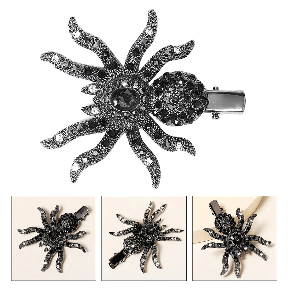 

Spider Hairpin Halloween Clip for Bangs Headdress Rhinestone Barrette Alloy (Zinc) Banquet