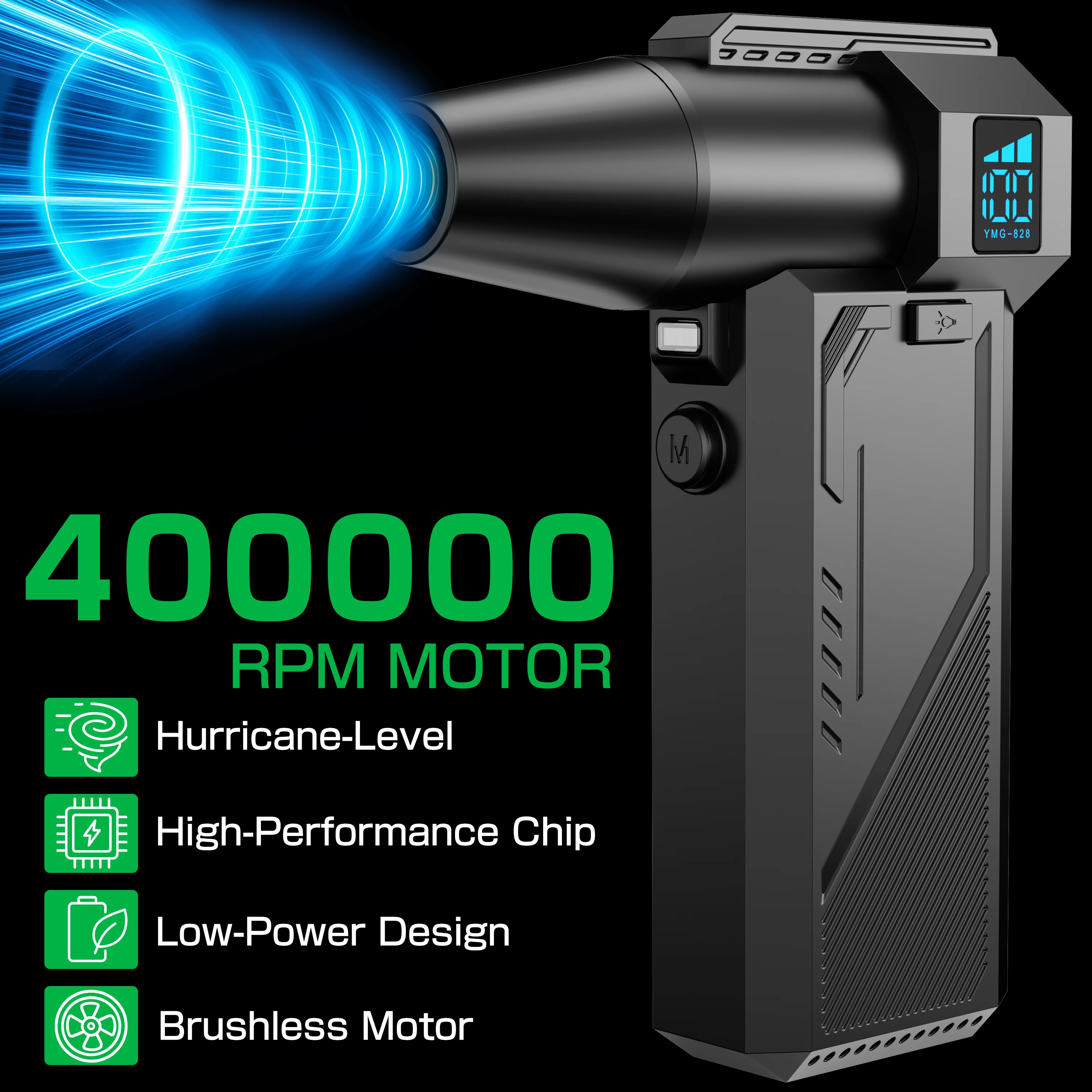 

Turbo Blower Jet Fan Portable Air Blower 150Krpm With Brush Nozzle Automobile Air Duster Dust Blowing Cordless Inflator BBQ Tool