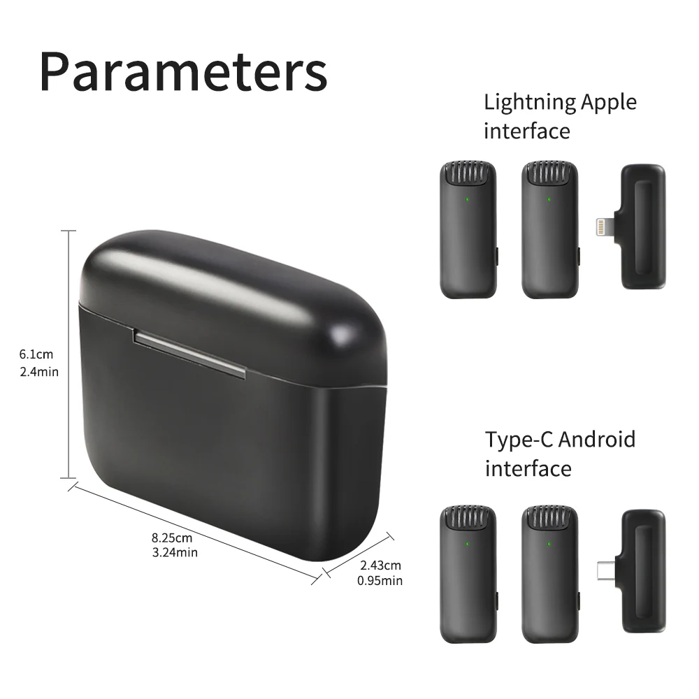 SH Di Động Không Dây 20M Lavalier Microphone Máy Phát Và Máy Thu Kẹp Lable Video Âm Thanh Mic Với Loại-C Lightning