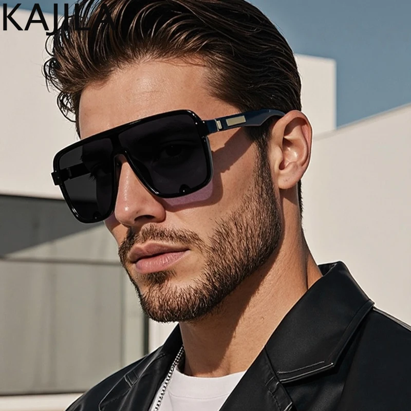 

Oversized Square Shield Polarized Sunglasses Men Big Frame 2025 Luxury Brand Classic Steampunk Sun Glasses For Women Shade UV400