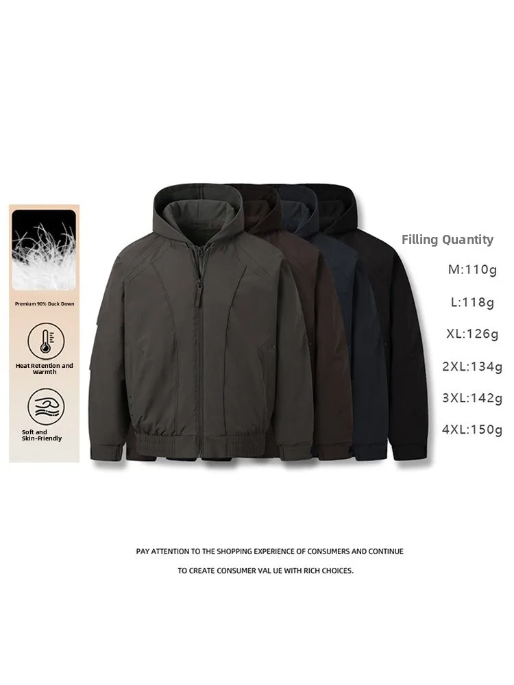 

Мужская пуховая куртка в американском уличном стиле с деконструированным дизайном, с капюшоном, теплая верхняя одежда, модное зимнее пальто для пар, для поездок на работу