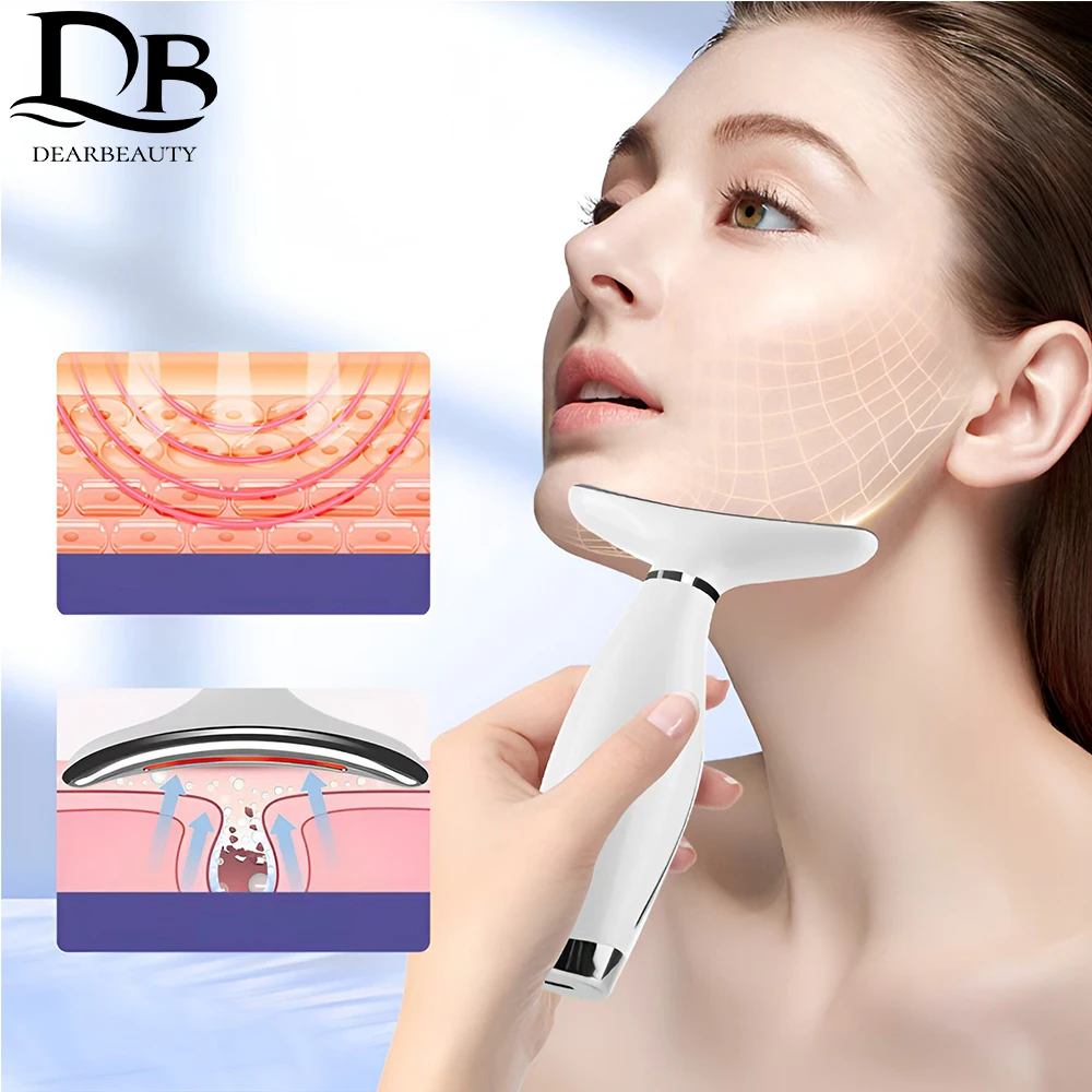 

Exquisite Neck Face Beauty Device Vibration Massage Personal Care Improve Lines Home Use Face Lifting Machine 7 Modes 3 Levels