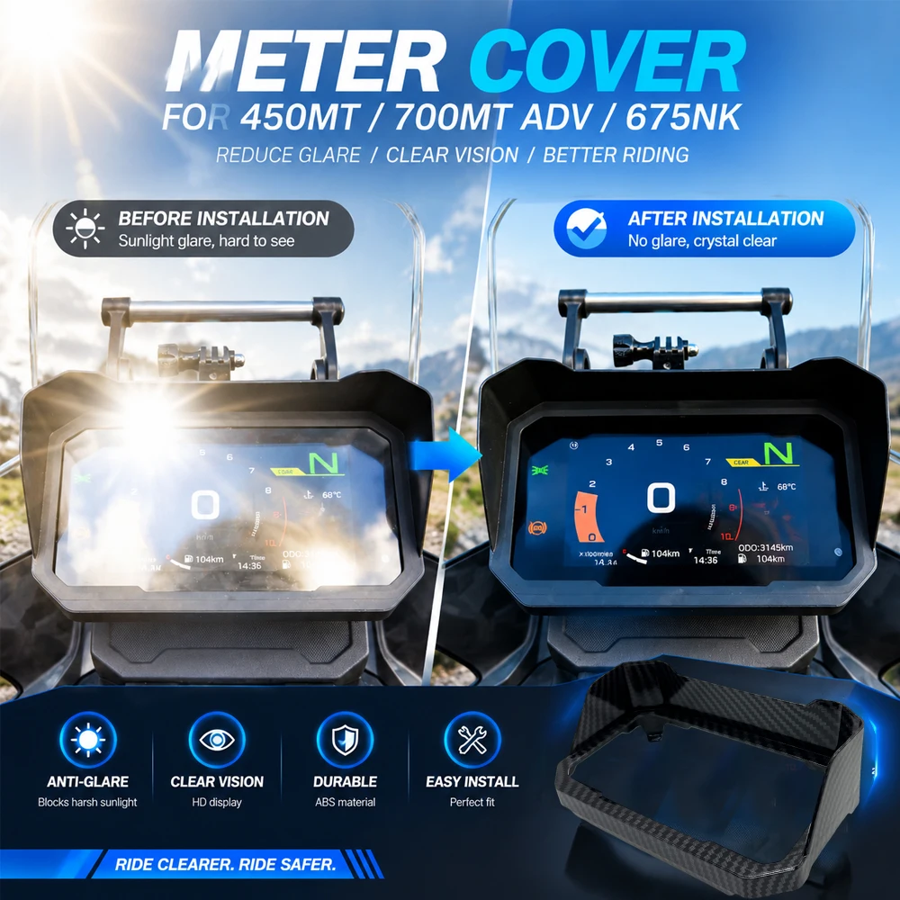 FOR CFMOTO 450MT 700MT ADV 675NK Motorcycle Dashboard Cover Sun Visor Sunshade Anti-Glare Screen Protector Instrument Guard