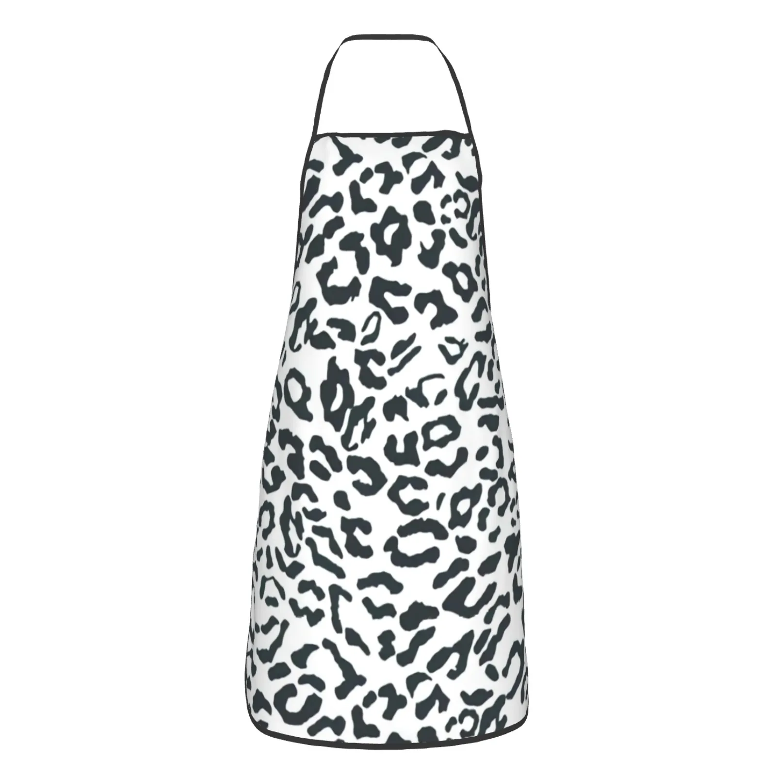 White And Black Polyester locking hem Apron Home Cooking Baking Kitchen Green And Black Apron Colorful Cheetah Leopard