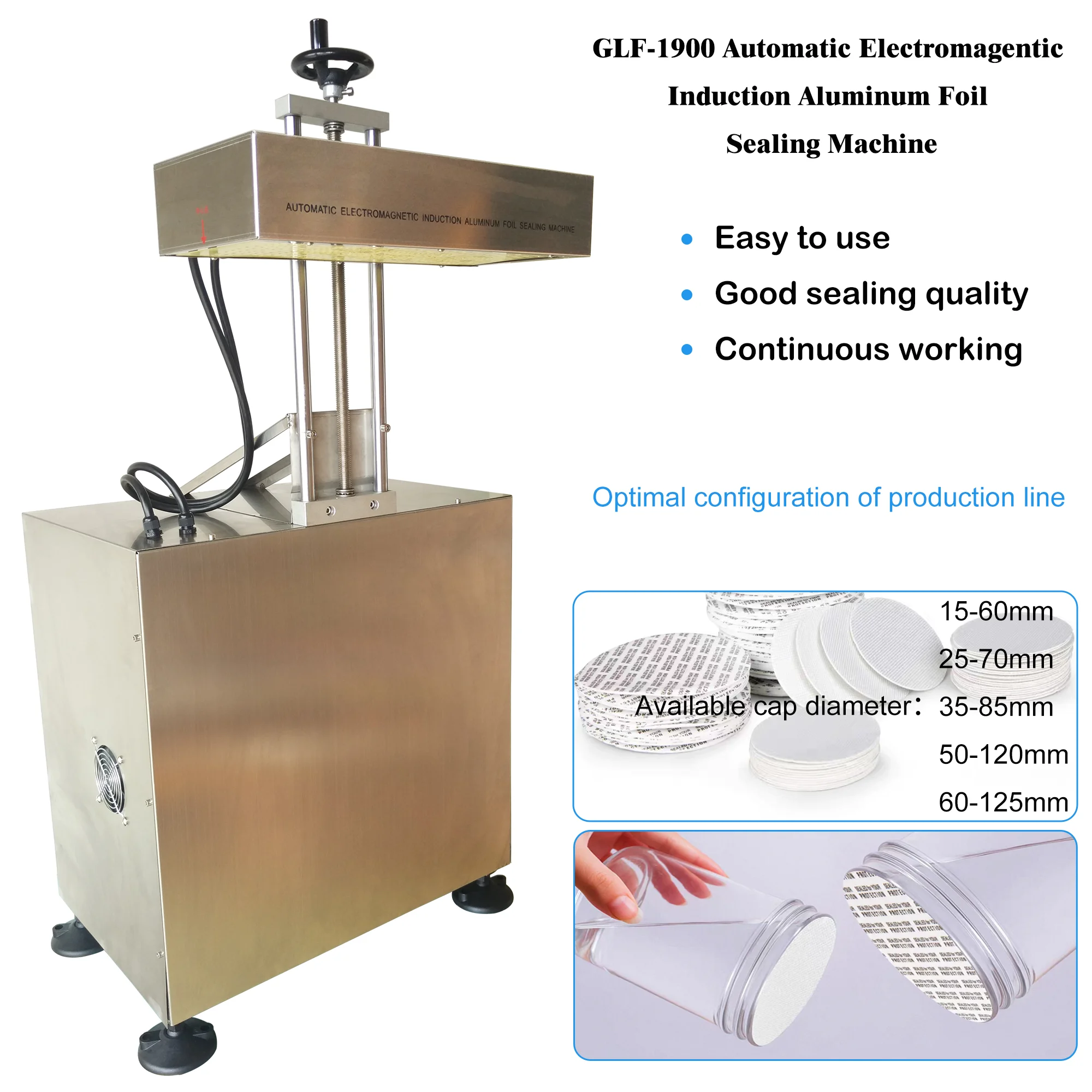 Small Business Electric Automatic Stainless Steel Plastic Bottle Induction Sealing Machine