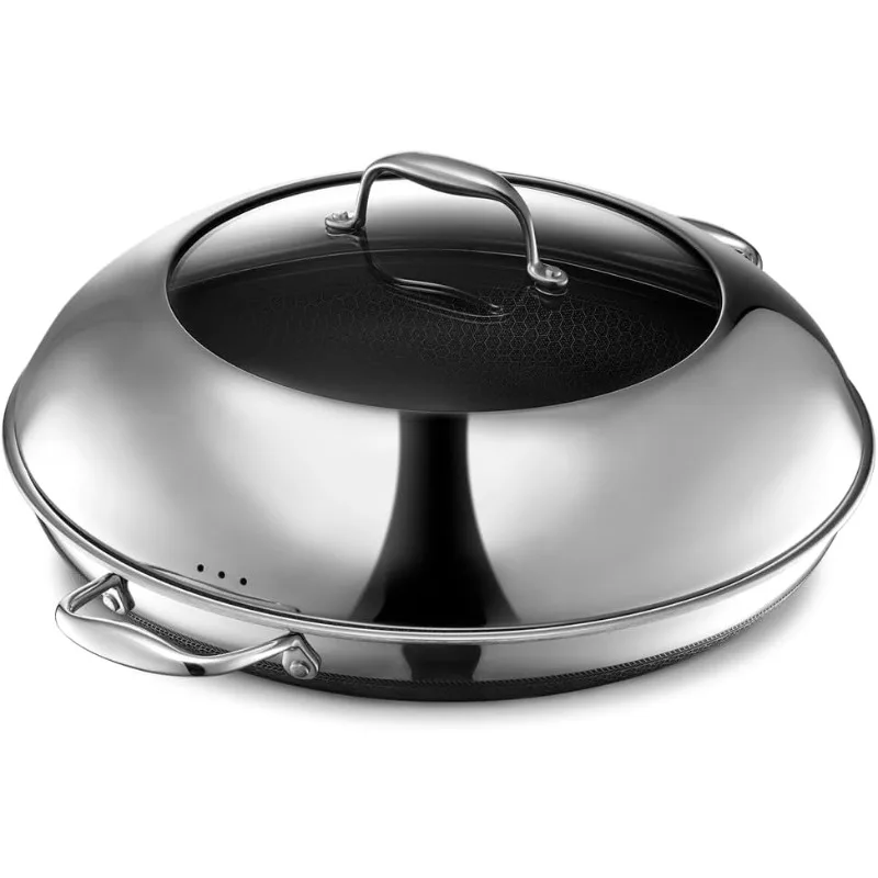 

Hybrid Nonstick 14-Inch Frying Pan with Steel Lid, Dishwasher and Oven Safe, Induction Ready