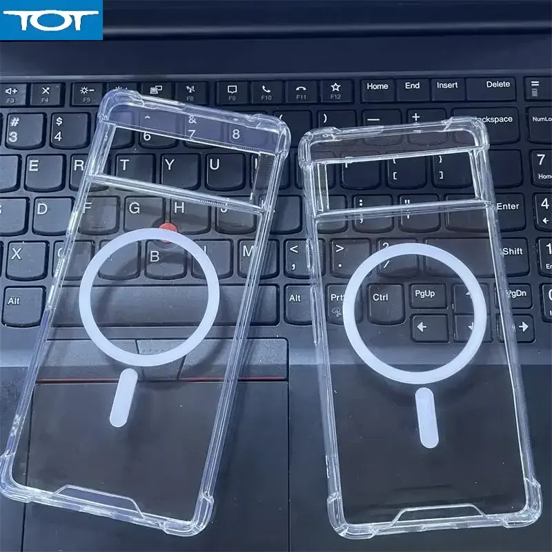 

Для Google Pixel 9Pro XL 8 Pro 9A 7 Pro Беспроводное зарядное устройство Magsafing Чехол для Google Pixel 7 Pro Прозрачный прозрачный чехол
