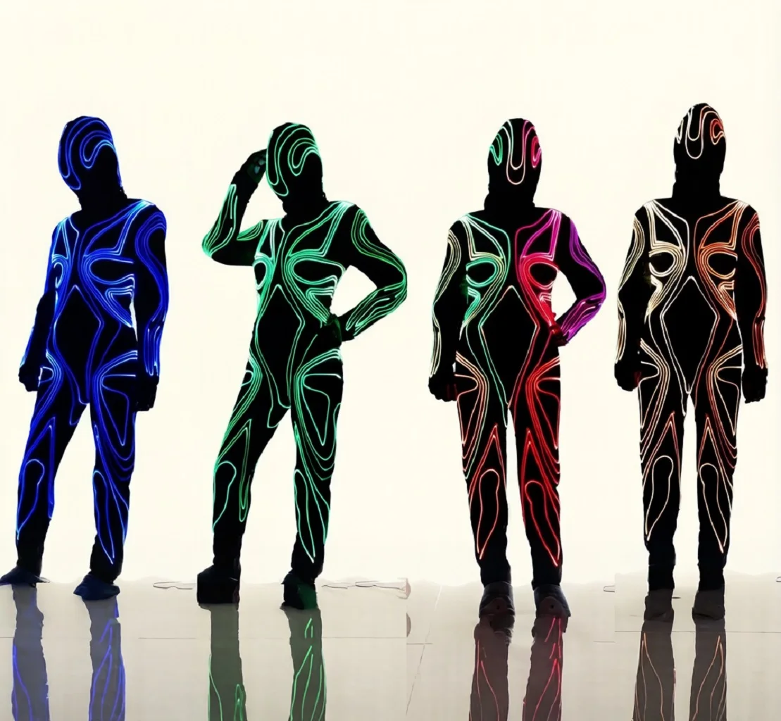 

Deluxe Performance Dance Suit Performance Costume LED Lighted Jumpsuit Stage Lighted Jumpsuit Club Costume