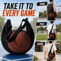 Single Ball Bag Mesh Basketball Carry Bag with Zipper Pocket Adjustable Shoulder Strap for Soccer Volleyball 6