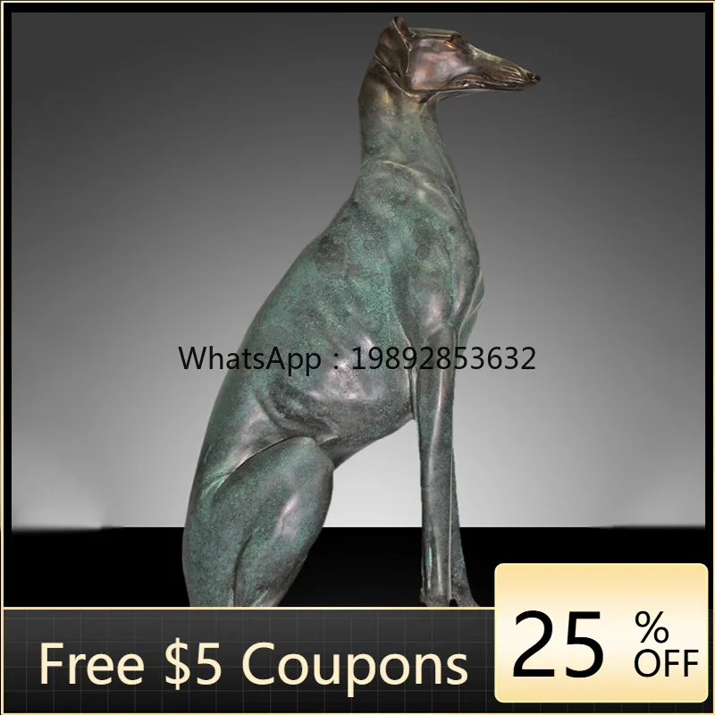 LYY Copper Dog Figurine Copper Zodiac Dog Craft Creative Sculpture Figurine Bronze Spirit Dog Animal Decoration Home Decor