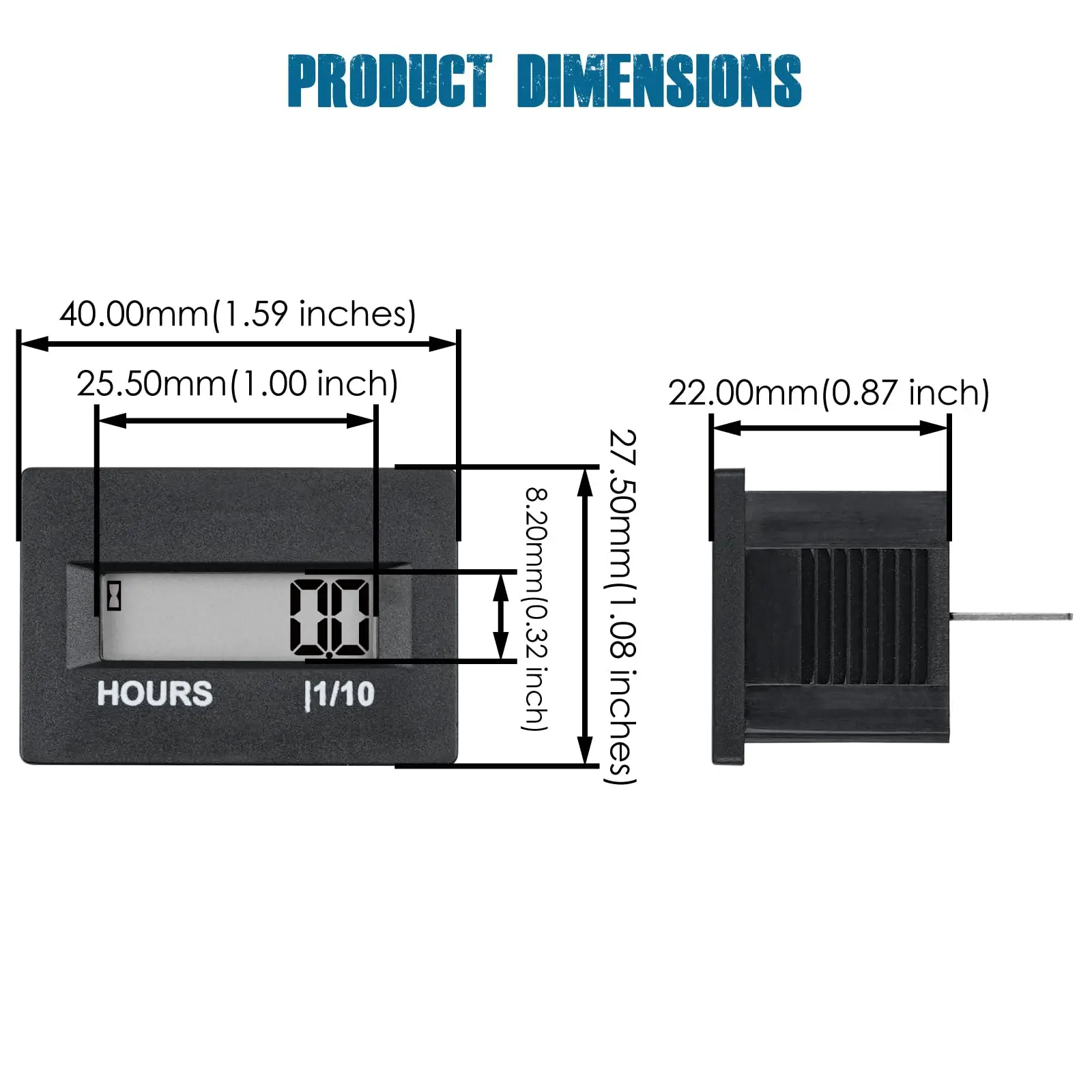 Waterproof Digital Hour Meter Hour Meter Counter Powered Engine For DC 4.5V 12V 24V 36V 40V 60V RL-HM010A
