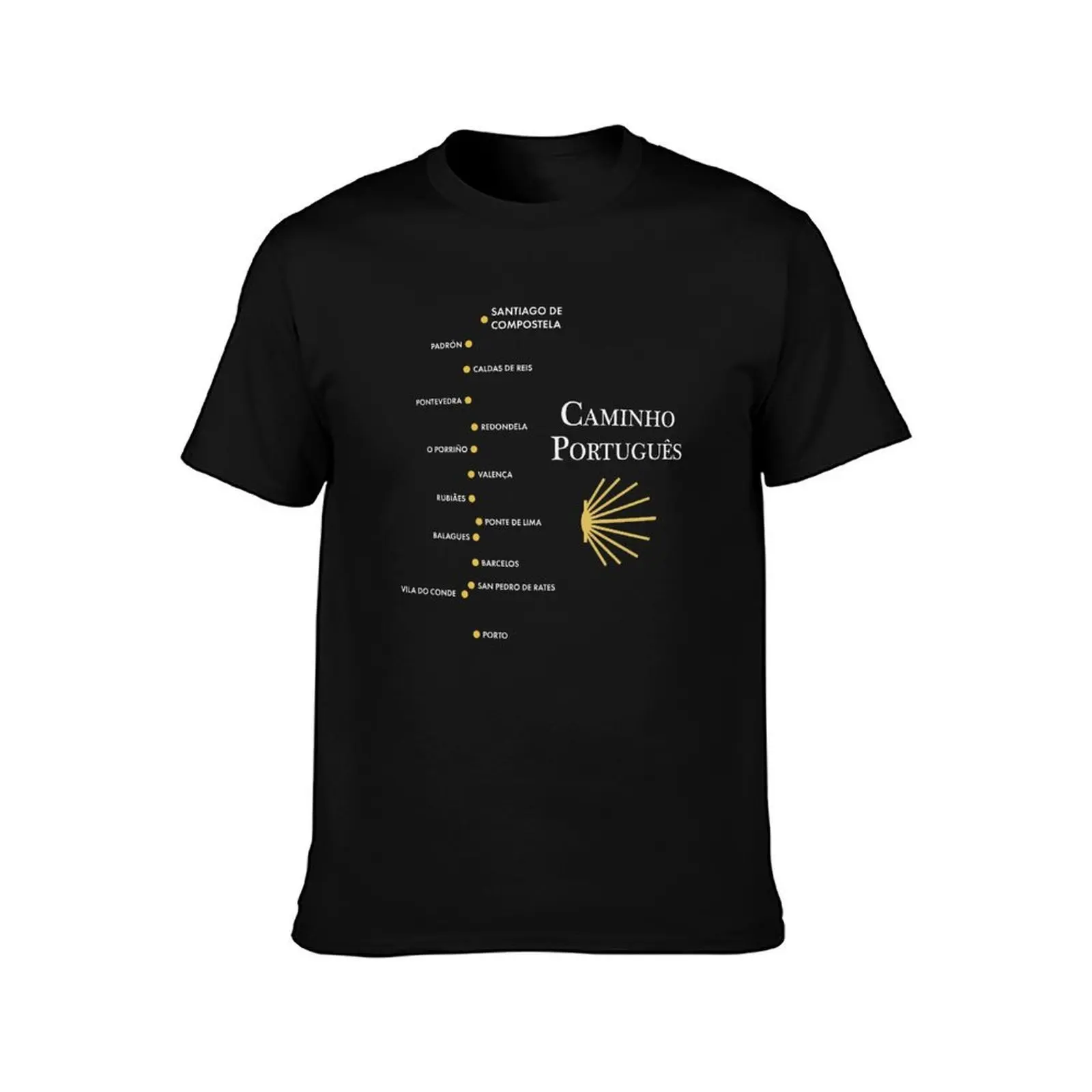 Customizable Camino Português Items T-Shirt, Summer Casual Cotton Tee, Oversized Streetwear Tops, Vintage Graphic Print