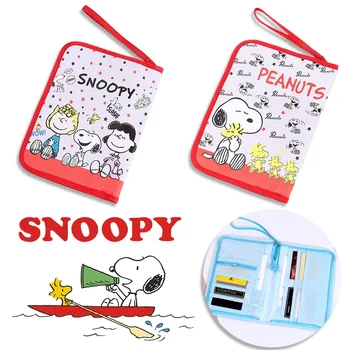 스누피 어린이 문서 케이스, 여행 여권 거치대, 만화 애니메이션 정리함, 귀여운 소녀 여성 지갑, 카드 가방, 여행 액세서리 