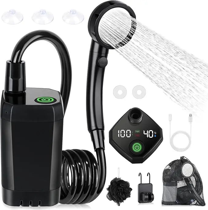 

Portable 4500/6000/7800mAh USB Electric Shower Pump PVC Digital Display Floor Mounted Camping Showers for Climbing 10L/20L