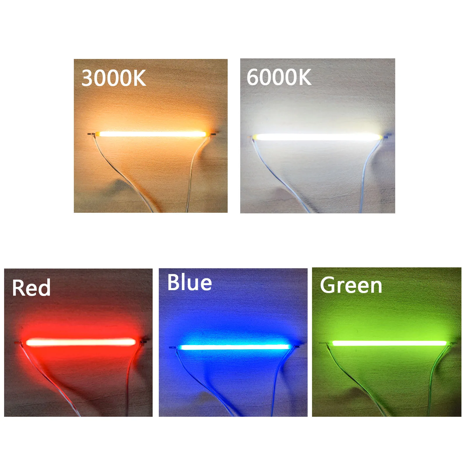 Filamento LED de 100 piezas, Bombilla Edison de 68mm, CC 3V, piezas de lámpara de filamento LED COB, 3000k, diodos blancos, azules, rojos y verdes para Lámpara decorativa DIY