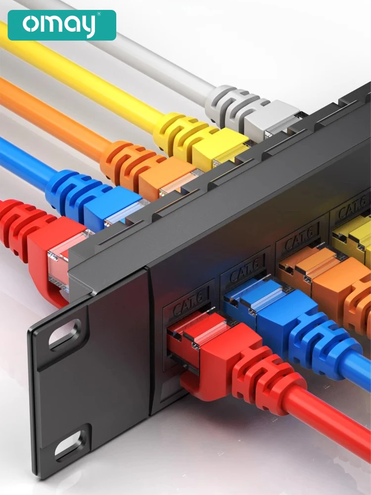 24 Port Cat6 RJ45 Patch Panel 1U 19 Inch Rack Mount Keystone Jack Network Patch Panel for Cabinet Ethernet Cable Management